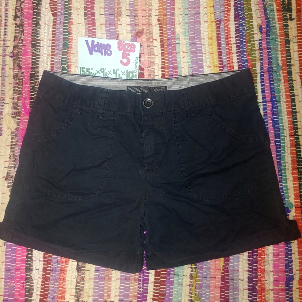 VANS Jr's/Women's 5 Black Chino Casual Shorts